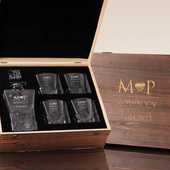 Personalizowany Zestaw do whisky NA ROCZNICĘ z grawerem inicjałów i nazwiska
