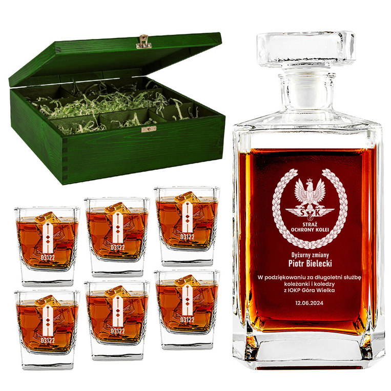 PREZENT DLA FUNKCJONARIUSZA SOK na pożegnanie - personalizowany zestaw do whisky