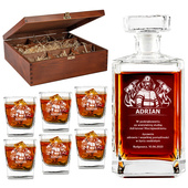 Karafka i 6 szklanek z grawerem PODZIĘKOWANIA STRAŻAKOWI ZA SŁUŻBĘ