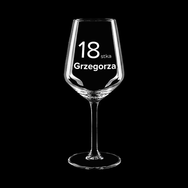 PREZENT DLA NIEGO Kieliszek do wina czerwonego z grawerem NA 18 URODZINY