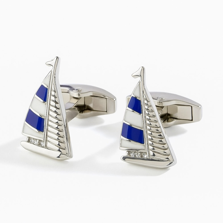 Spinki do mankietów JACHT – prezent DLA ŻEGLARZA MARYNARZA