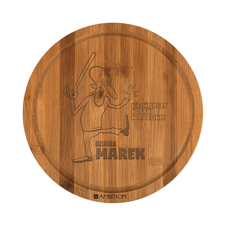 GRAWEROWANA deska do krojenia NAJWIĘKSZY KOZAK W RODZINIE na prezent DLA DZIADKA