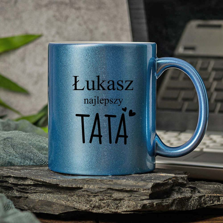 Kubek ceramiczny z nadrukiem NAJLEPSZY TATA + IMIĘ