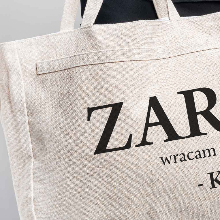 PREZENT Z HUMOREM torba na zakupy ZARA WRACAM dla ŻONY