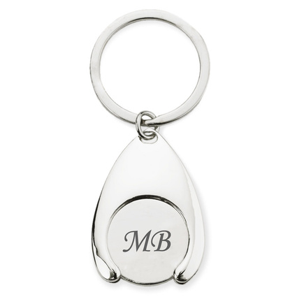 Brelok z żetonem do wózka – GRAWEROWANE INICJAŁY