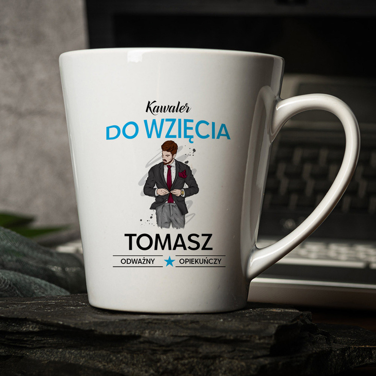 Kubek Latte z nadrukiem KAWALER DO WZIĘCIA