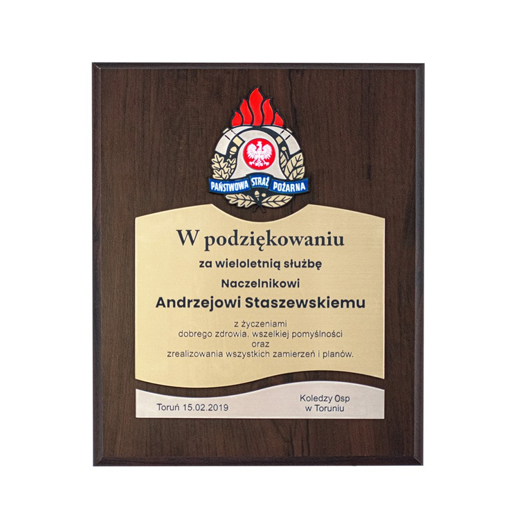 DYPLOM DLA STRAŻAKA – podziękowania za lata oddanej służby