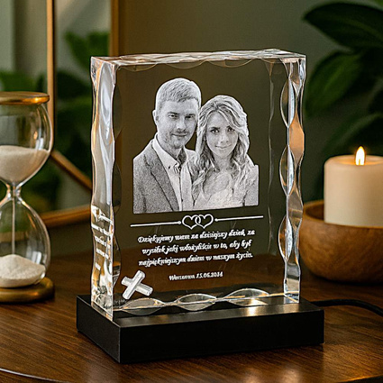 Personalizowana Fotolampka LED ze zdjęciem – Podziękowania Ślubne