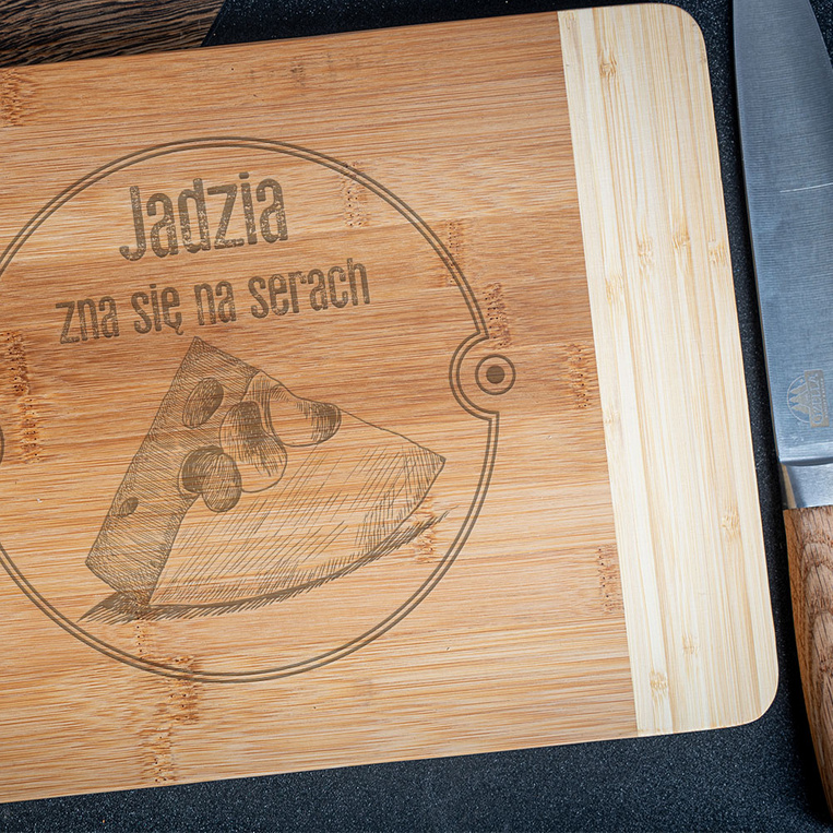 Deska do krojenia grawerowana DLA ZNAWCY SERÓW dla niej dla niego