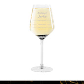 Kieliszek do wina białego ze skalą NA TRUDNY DZIEŃ na prezent DLA NIEGO