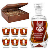 Grawerowana karafka i szklanki w skrzynce - PREZENT DLA MARYNARZA