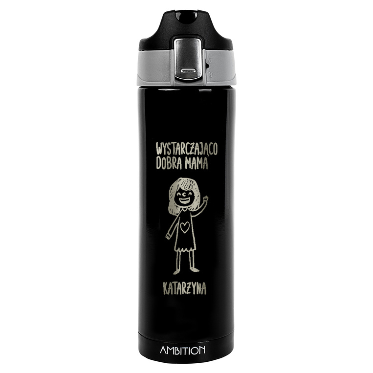 PREZENT DLA MAMY kubek termiczny z grawerem WYSTARCZAJĄCO DOBRA MAMA