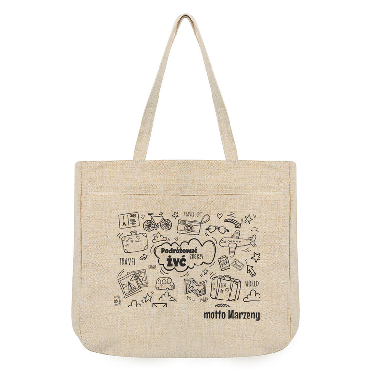 Torba na zakupy dla PODRÓŻNICZKI z nadrukowanym imieniem