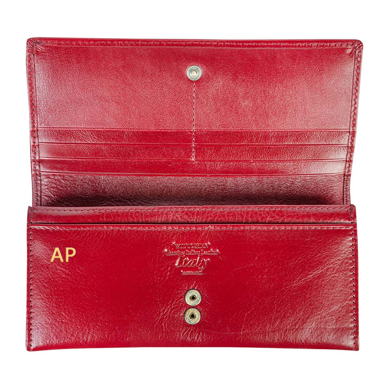 Wiśniowy Portfel Wittchen z Złotymi Inicjałami - Ekskluzywny Prezent