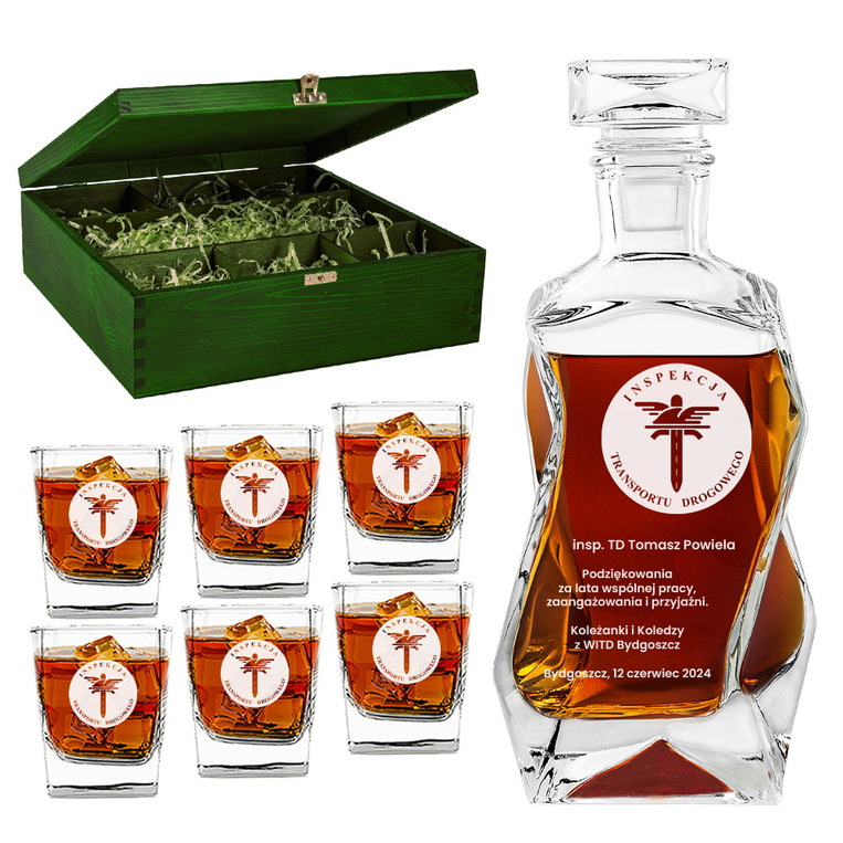 Zestaw do whisky - PREZENT DLA INSPEKTORA TD na emeryturę, karafka i szklanki