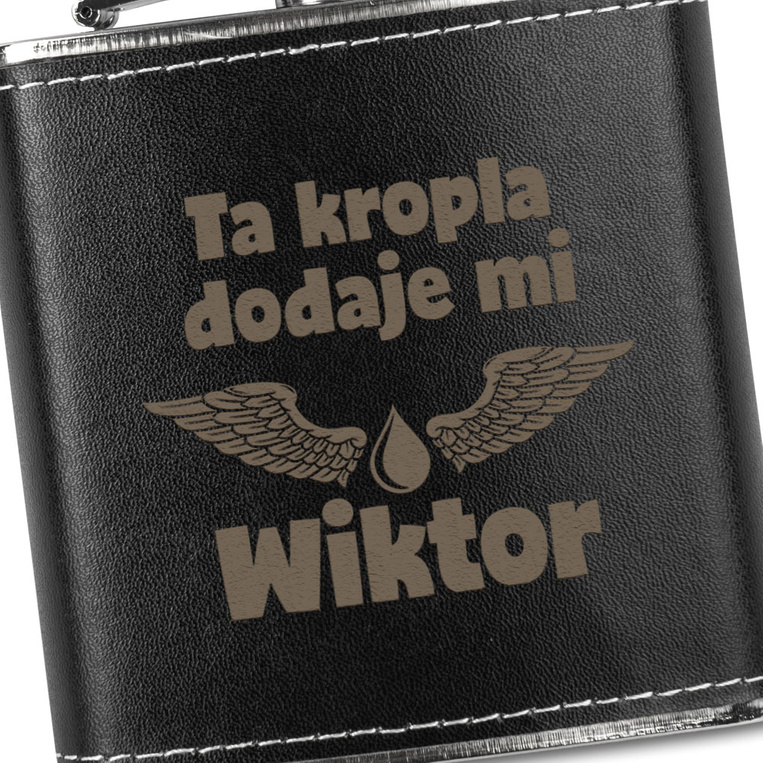 Personalizowana piersiówka w skórze z TWOIM GRAWEREM