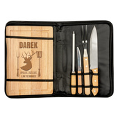 Grawerowany zestaw do grilla z deską DLA MYŚLIWEGO AMATORA GRILLA