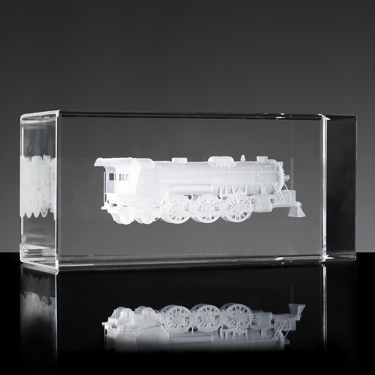 Lokomotywa 3D Duża statuetka Pamiątka Jubileuszowa Wyróżnienie Dla Kolejarza