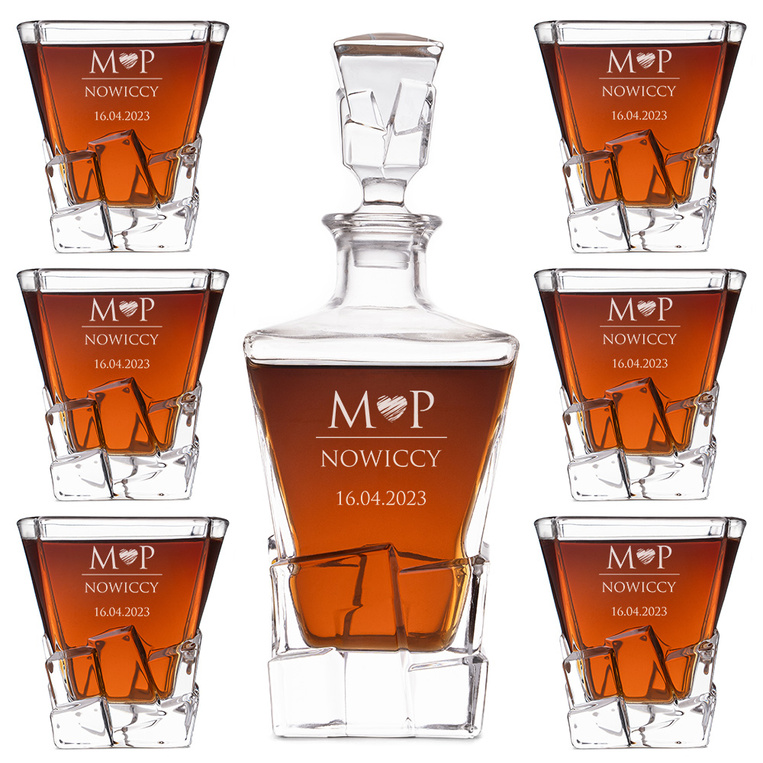 Zestaw Premium do whisky PREZENT NA ROCZNICĘ PARAPETRÓWKĘ personalizowany grawer