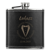 Piersiówka DLA ŚWIADKA z grawerem „Dzisiaj świadek, przyjaciel na całe życie”