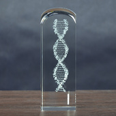 Łańcuch DNA grawer w szkle - Statuetka na Prezent Dla Biologa Genetyka