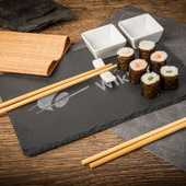 Zestaw do sushi NA IMIENINY URODZINY z grawerem na kamiennej desce