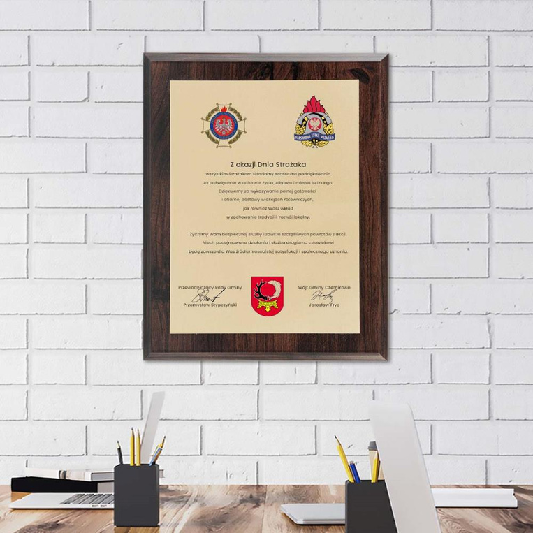 Dyplom dla strażaka Z OKAZJI DNIA STRAŻAKA – podziękowania dla PSP