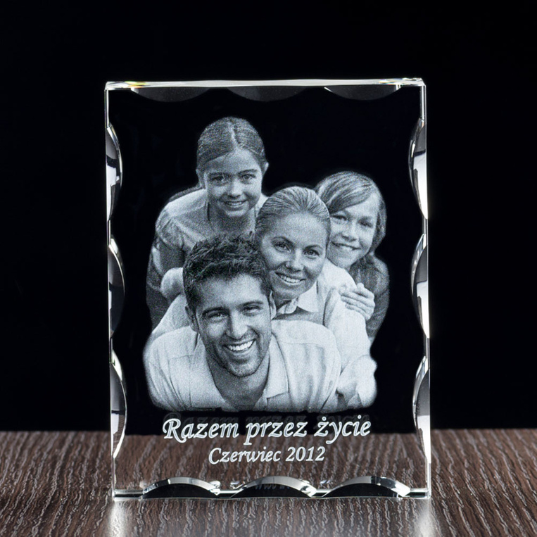 Rodzinne zdjęcie w krysztale GRAWER Pamiątka Jubileusz