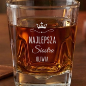 Szklanka do whisky z grawerm DLA NAJLEPSZEJ SIOSTRY + IMIĘ