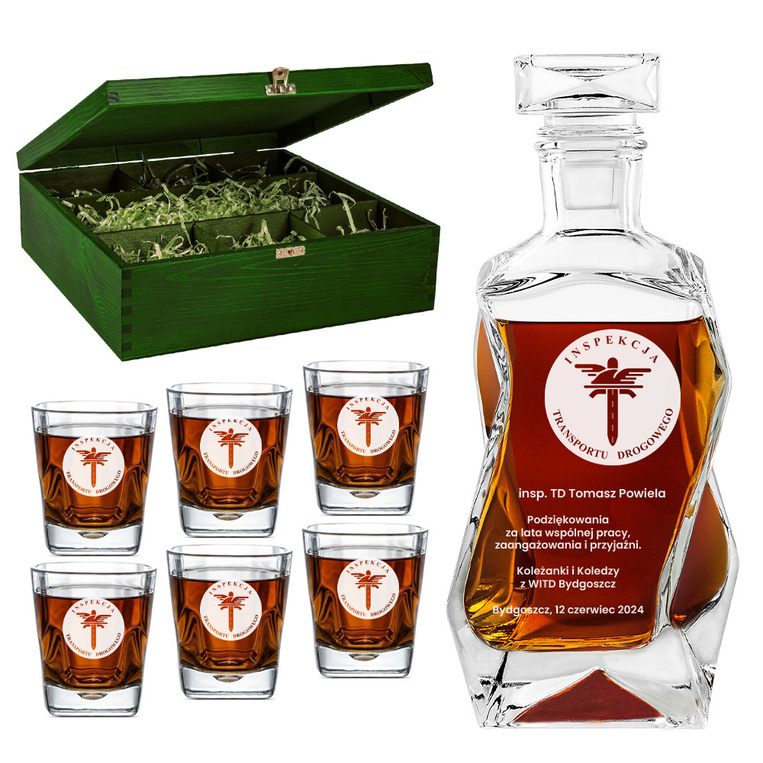 Zestaw do whisky - PREZENT DLA INSPEKTORA TD na emeryturę, karafka i szklanki