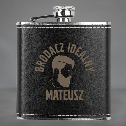 Piersiówka z grawerem BRODACZ IDEALNY + IMIĘ