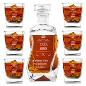 Zestaw do whisky KARAFKA i 6 SZKLANEK z grawerem prezent na DZIEŃ OJCA