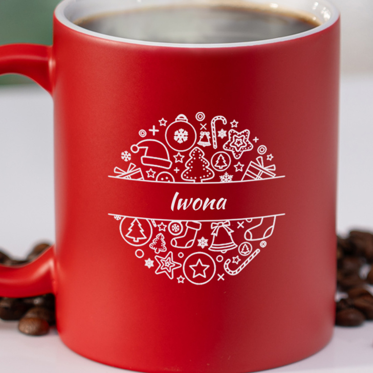 Kubek ceramiczny z grawerem świątecznym – PRTEZENT NA ŚWIĘTA
