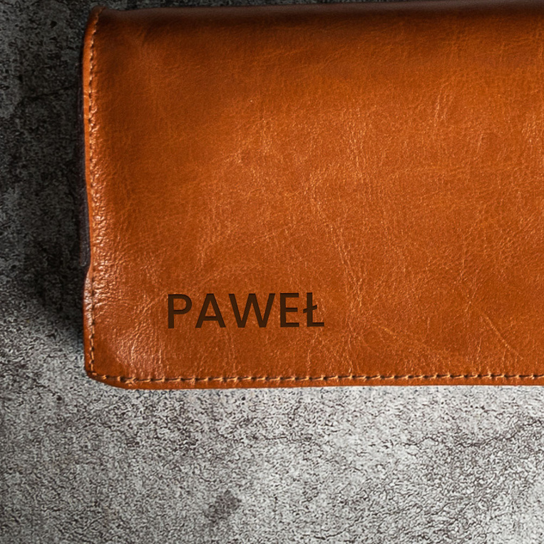 Personalizowane skórzane etui do noży kuchennych GRAWER IMIENIA NAZWISKA