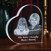 Fotokryształ - zdjęcie wnuków wygrawerowane na PREZENT DLA DZIADKÓW