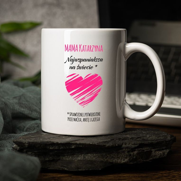 Kubek ceramiczny z nadrukiem DLA NAJWSPANIALSZEJ MAMY
