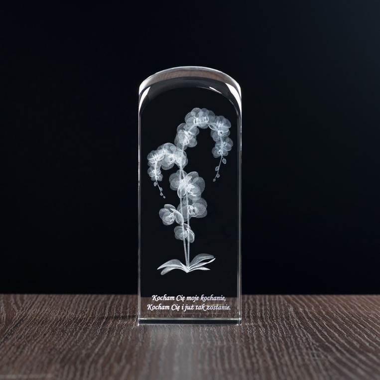 Personalizowany prezent DLA UKOCHANEJ storczyk w szkle na WALENTYNKI ROCZNICĘ