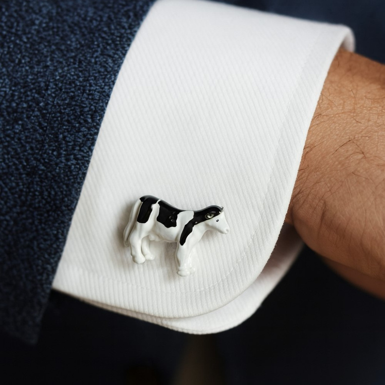 Spinki do mankietów KROWY – stal szlachetna, prezent DLA HODOWCY BYDŁA