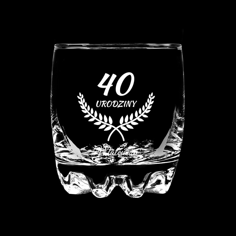 Grawerowana szklanka do whisky na 40 URODZINY z TWOIM GRAWEREM