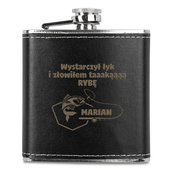 Piersiówka w skórze z personalizowanym grawerem DLA WĘDKARZA