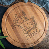 DESKA do krojenia okrągła dla AMATORA GOTOWANIA na prezent NIE ZADZIERAJ Z KUCHARZEM