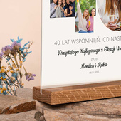 Statuetka z plexi z drewnianą podstawką 21x30 cm – Prezent na 40 urodziny