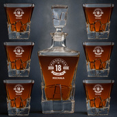 Zestaw do whisky PREMIUM na 18 URODZINY – personalizowany prezent