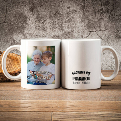 PERSONALIZOWANY kubek ceramiczny z nadrukiem DLA PRABABCI