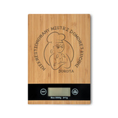 GRAWEROWANA waga kuchenna prostokątna MISTRZ DOMOWEJ KUCHNI + IMIĘ