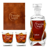 Zestaw do whisky FIRMOWY grawerowane logo + tekst PREZENT DLA KLIENTA