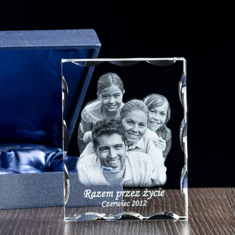 Rodzinne zdjęcie w krysztale GRAWER Pamiątka Jubileusz