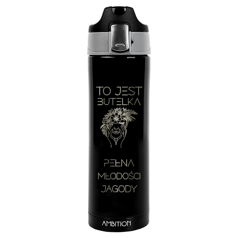 Kubek termiczny z grawerem BUTELKA PEŁNA MŁODOŚCI prezent DLA NIEJ