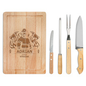 Zestaw do grilla z grawerowaną deską na prezent DLA STRAŻAKA