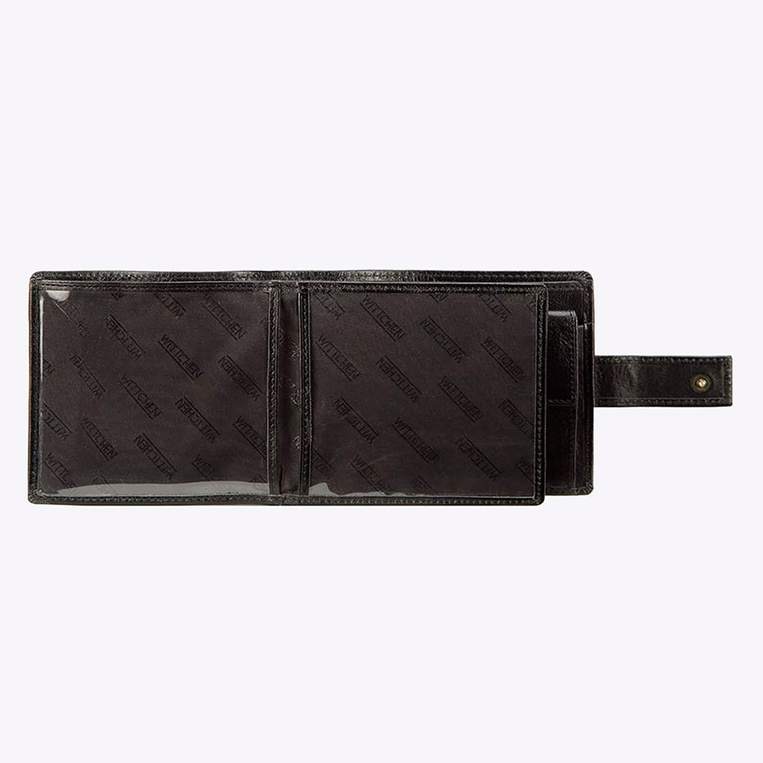 Duży skórzany portfel męski Wittchen INICJAŁY i zapięcie